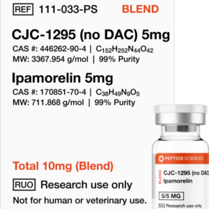 CJC-1295 and Ipamorelin 10mg peptide blend vial for UAE research