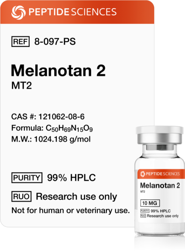 Melanotan 2 (MT2) 10mg peptide vial for research, available in UAE.