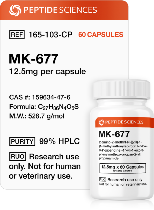 MK-677 (Ibutamoren) 12.5mg 60 Capsules – Research Compound UAE