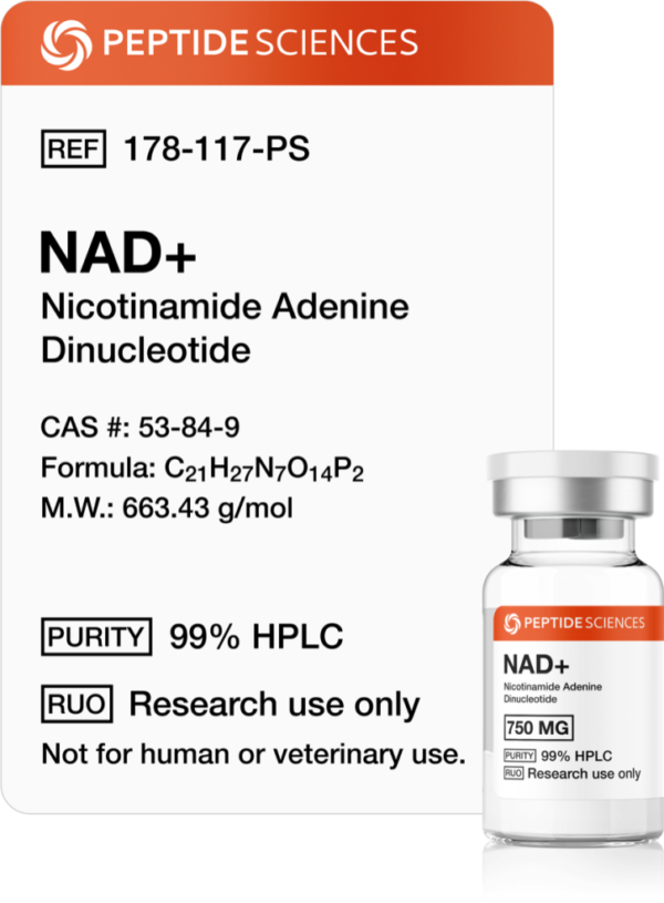 NAD+ 750mg research compound vial for scientific studies in UAE labs