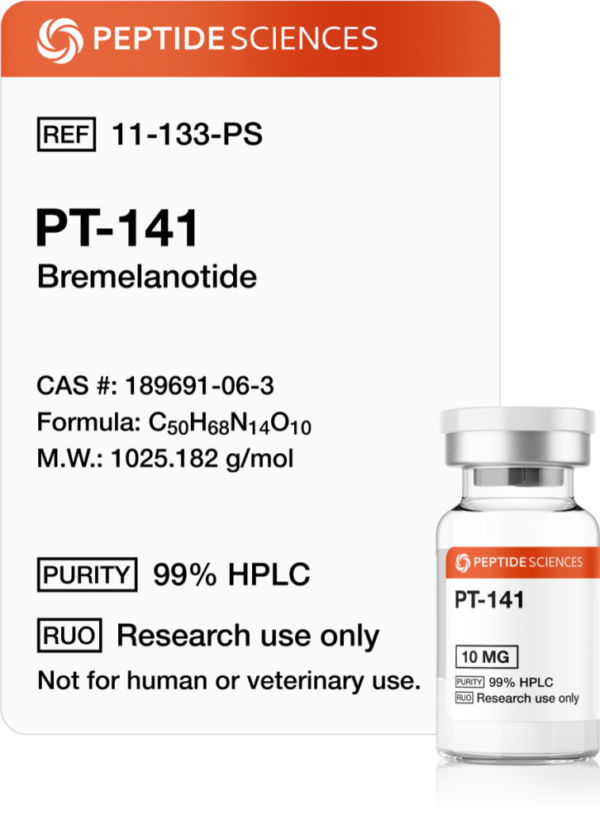 PT-141 10mg research peptide vial for scientific studies in UAE laboratories