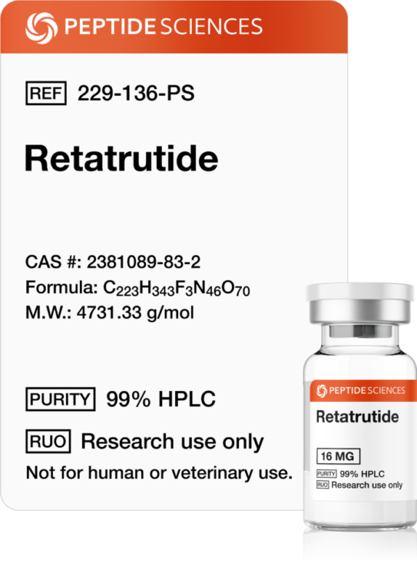 Retatrutide 16mg research peptide vial - PeptideUAE.shop (Dubai, Abu Dhabi, UAE)