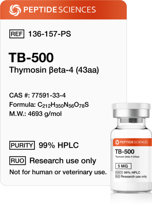 TB-500 Thymosin Beta-4 5mg peptide vial for UAE laboratory research